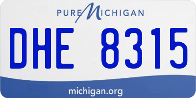 MI license plate DHE8315