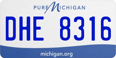 MI license plate DHE8316