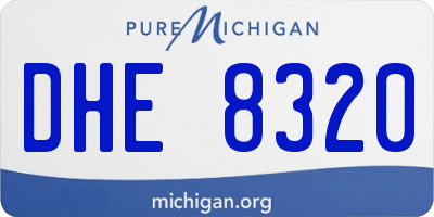 MI license plate DHE8320