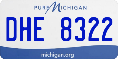 MI license plate DHE8322