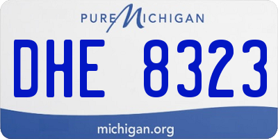 MI license plate DHE8323