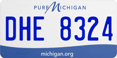 MI license plate DHE8324