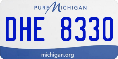 MI license plate DHE8330