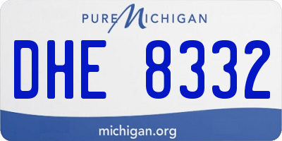 MI license plate DHE8332