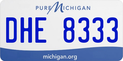 MI license plate DHE8333