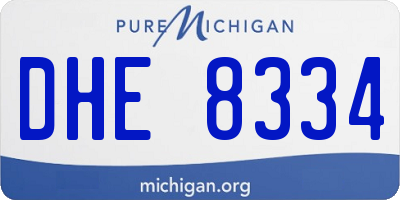 MI license plate DHE8334