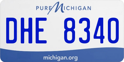 MI license plate DHE8340