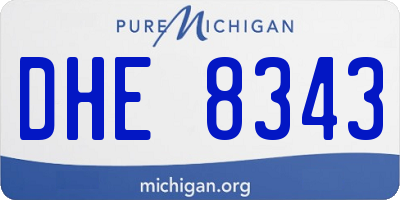 MI license plate DHE8343