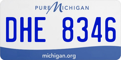 MI license plate DHE8346