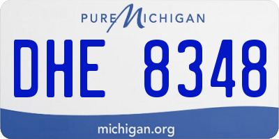 MI license plate DHE8348