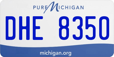 MI license plate DHE8350