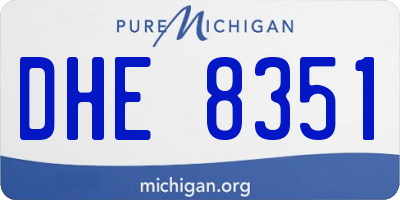 MI license plate DHE8351