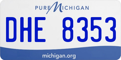MI license plate DHE8353