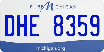 MI license plate DHE8359