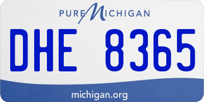 MI license plate DHE8365