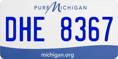 MI license plate DHE8367