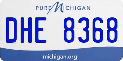 MI license plate DHE8368
