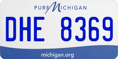 MI license plate DHE8369