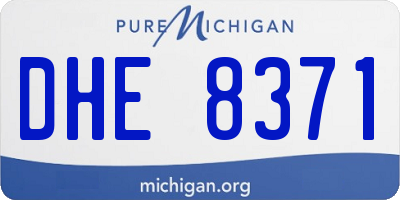MI license plate DHE8371