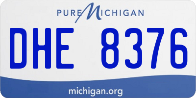 MI license plate DHE8376