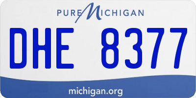 MI license plate DHE8377