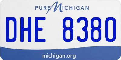 MI license plate DHE8380