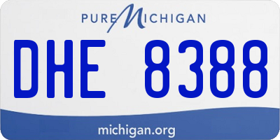 MI license plate DHE8388