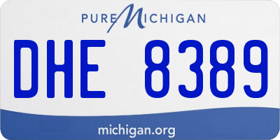 MI license plate DHE8389