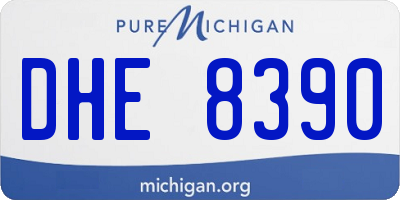 MI license plate DHE8390