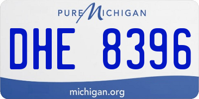 MI license plate DHE8396