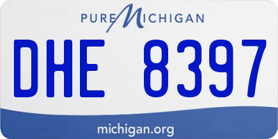 MI license plate DHE8397