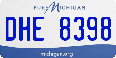 MI license plate DHE8398