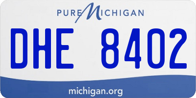 MI license plate DHE8402