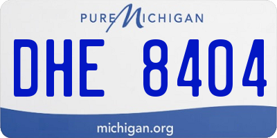 MI license plate DHE8404