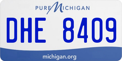 MI license plate DHE8409