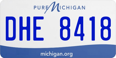 MI license plate DHE8418