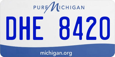 MI license plate DHE8420