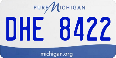 MI license plate DHE8422