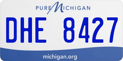 MI license plate DHE8427