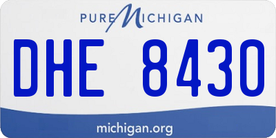 MI license plate DHE8430