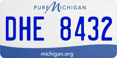 MI license plate DHE8432