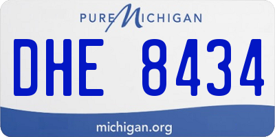 MI license plate DHE8434
