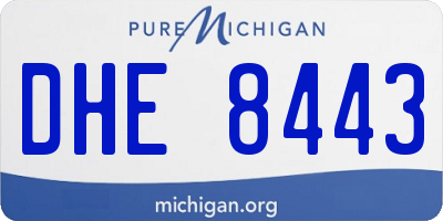 MI license plate DHE8443