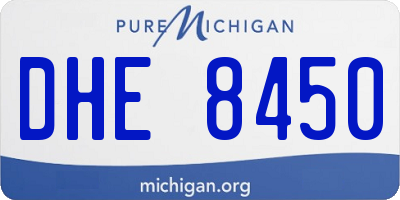 MI license plate DHE8450