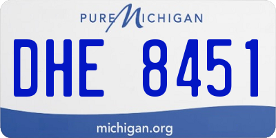 MI license plate DHE8451