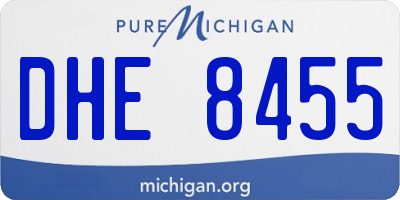 MI license plate DHE8455