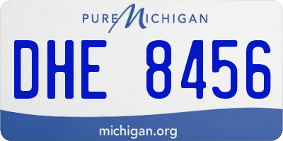 MI license plate DHE8456