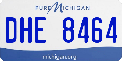 MI license plate DHE8464