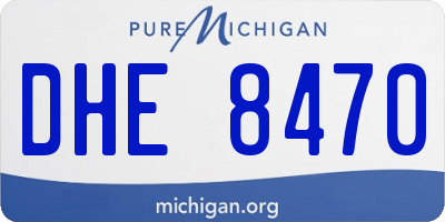 MI license plate DHE8470