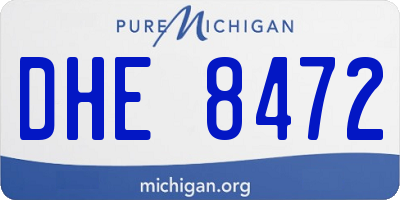 MI license plate DHE8472